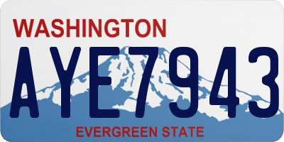 WA license plate AYE7943