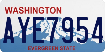 WA license plate AYE7954