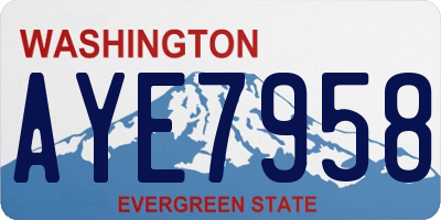 WA license plate AYE7958