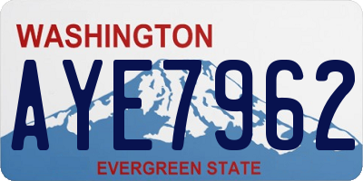 WA license plate AYE7962
