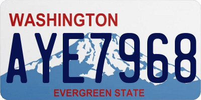 WA license plate AYE7968
