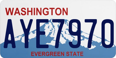 WA license plate AYE7970