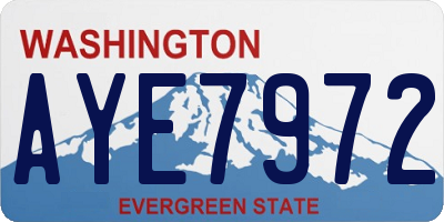 WA license plate AYE7972