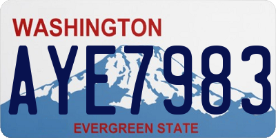 WA license plate AYE7983