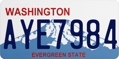 WA license plate AYE7984