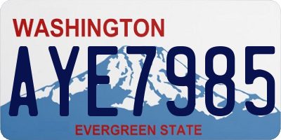 WA license plate AYE7985