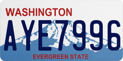 WA license plate AYE7996