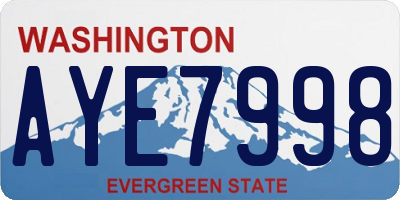 WA license plate AYE7998