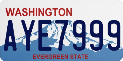 WA license plate AYE7999