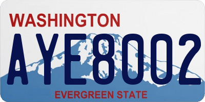 WA license plate AYE8002