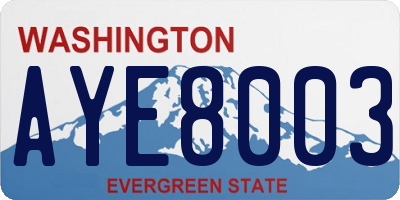 WA license plate AYE8003