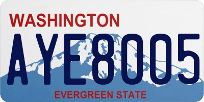 WA license plate AYE8005