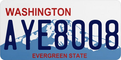 WA license plate AYE8008