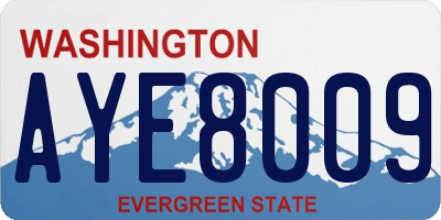 WA license plate AYE8009