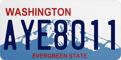 WA license plate AYE8011