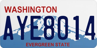 WA license plate AYE8014