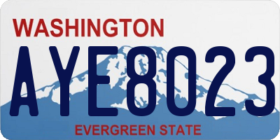 WA license plate AYE8023