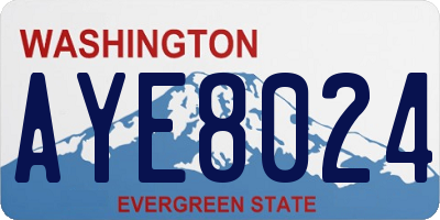 WA license plate AYE8024