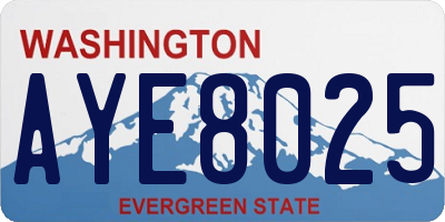 WA license plate AYE8025