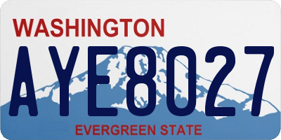 WA license plate AYE8027