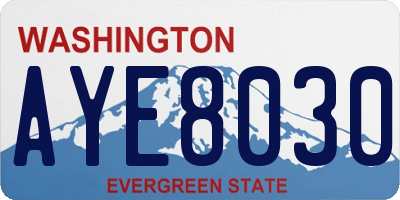 WA license plate AYE8030