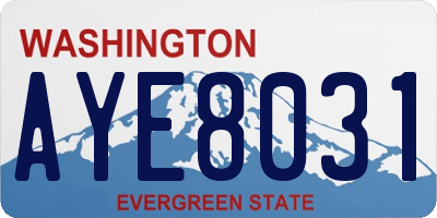 WA license plate AYE8031