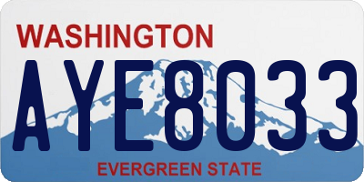 WA license plate AYE8033