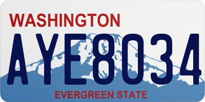 WA license plate AYE8034