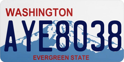 WA license plate AYE8038