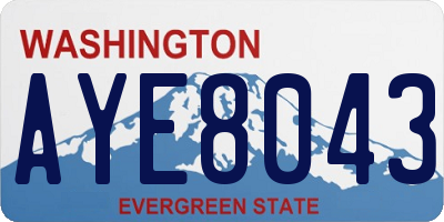 WA license plate AYE8043
