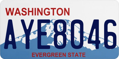 WA license plate AYE8046