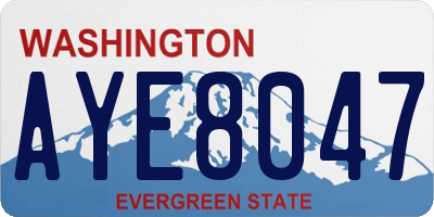 WA license plate AYE8047