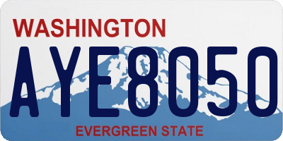 WA license plate AYE8050