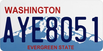 WA license plate AYE8051