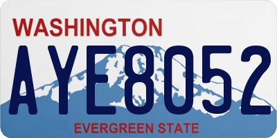 WA license plate AYE8052