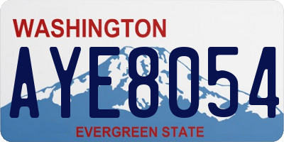 WA license plate AYE8054