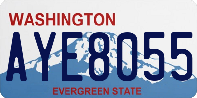 WA license plate AYE8055