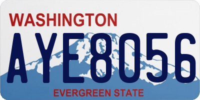 WA license plate AYE8056