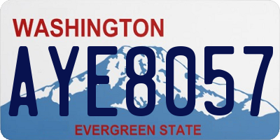 WA license plate AYE8057