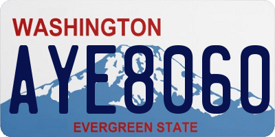 WA license plate AYE8060
