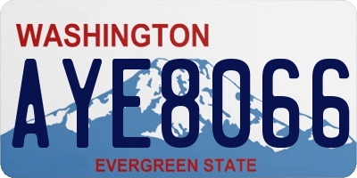 WA license plate AYE8066