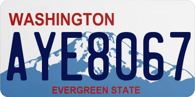 WA license plate AYE8067