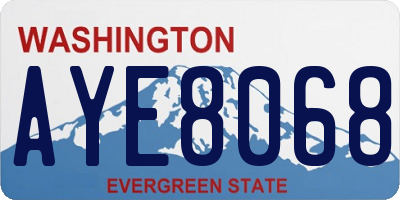 WA license plate AYE8068