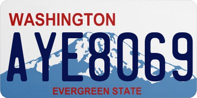 WA license plate AYE8069