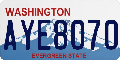 WA license plate AYE8070