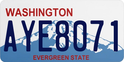 WA license plate AYE8071