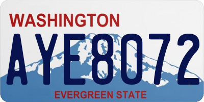WA license plate AYE8072