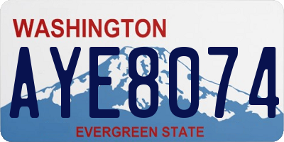 WA license plate AYE8074