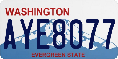 WA license plate AYE8077