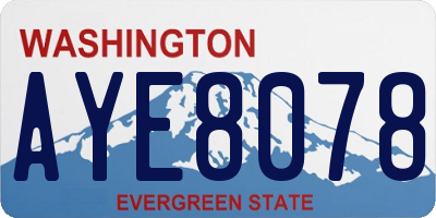 WA license plate AYE8078